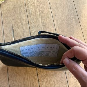 ROUGH & TUMBLE — Wristlet/Clutch Black Leather